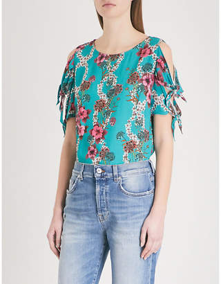 Sandro Bow detail floral print top