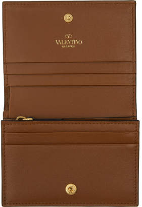 Valentino Brown Garavani Small VLogo Bifold Wallet