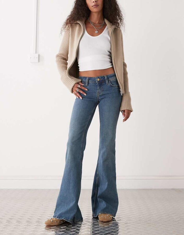 Cheap Monday flare low stretch jeans in blue