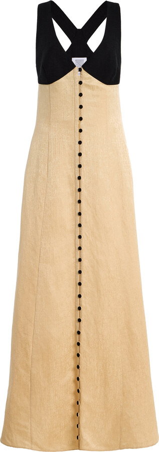 Row, Row, Row Your Buttons Linen-Blend Maxi Dress