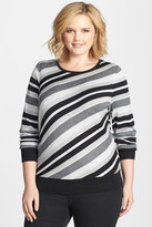 Thumbnail for your product : Sejour Stripe Sweater - Plus Size