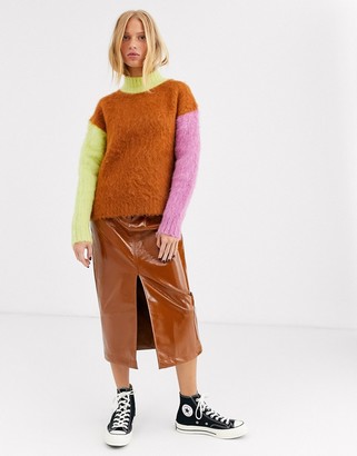ASOS contrast colour block wool blend jumper