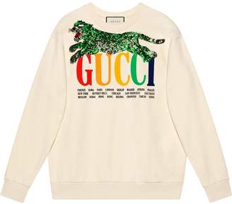 Gucci Cities sweatshirt with sequin panther