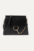 Chloé - Faye Medium Leather And Suede Shoulder Bag - Black