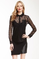 Thumbnail for your product : Isaac Mizrahi Lace Front Button Shirt