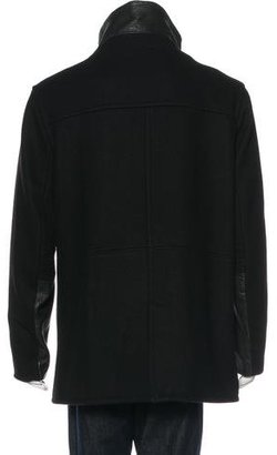 Yigal Azrouel Wool Leather-Accented Coat