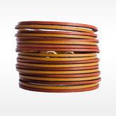 Thumbnail for your product : Linea Pelle Two Tone Sliced Leather Cuff