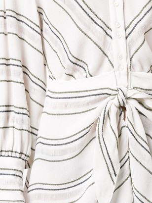 Proenza Schouler Crepe Striped Long Sleeve Dress