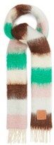 Thumbnail for your product : Loewe Brushed Striped Mohair-blend Scarf - Brown Multi