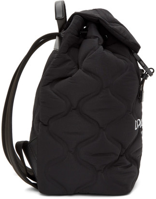 Dolce & Gabbana Black and White Quilted Logo Backpack