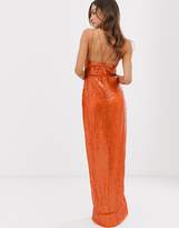 Thumbnail for your product : ASOS Design DESIGN embellished sequin maxi dress with ladder trim