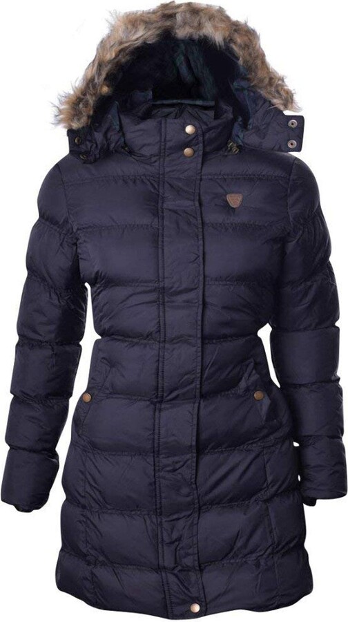 Ladies navy long padded coat Clearance