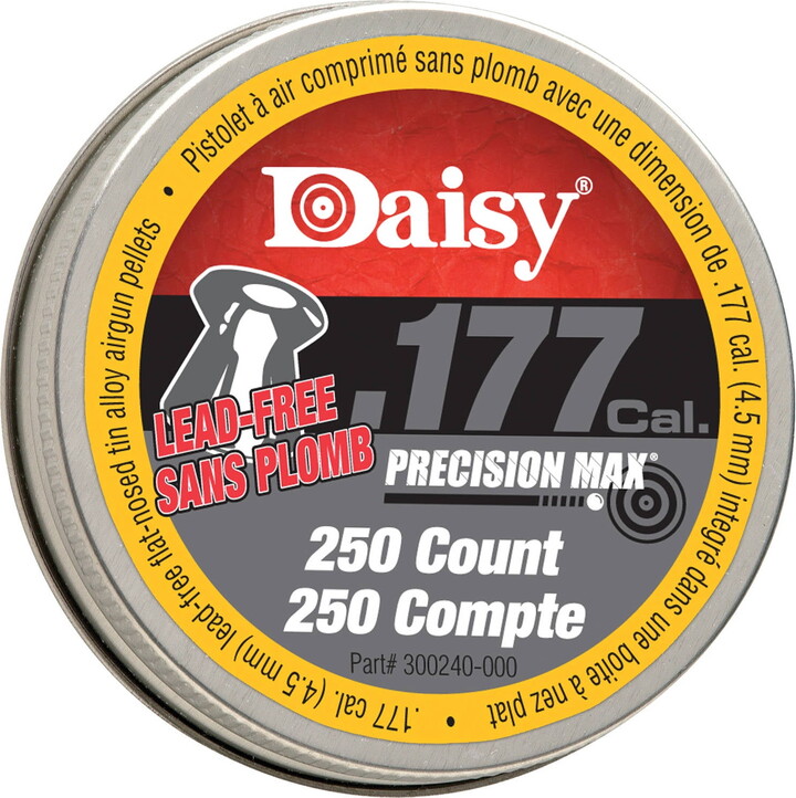 Daisy .177 Cal. Flat Nose "Lead Free" Pellets, 250 Tin
