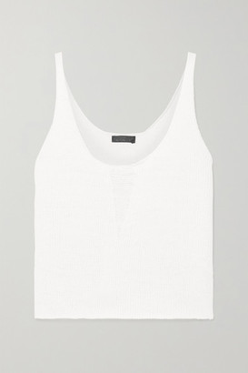 The Range Storm Distressed Knitted Cotton Tank - White