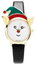Thumbnail for your product : Geneva Platinum Women's Elf Face Leather Strap Watch