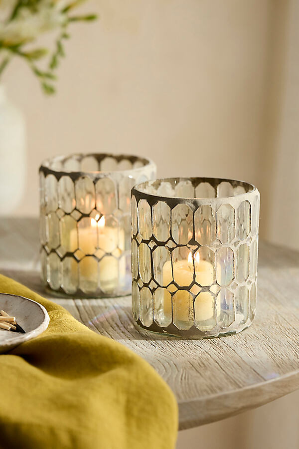 Paned Mosaic Votive Candleholders