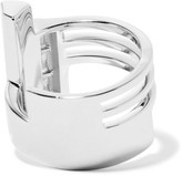 Thumbnail for your product : Eddie Borgo Division Rhodium-plated Cubic Zirconia Ring - Silver