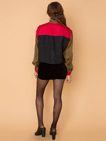 Thumbnail for your product : American Apparel California Select Originals Color Block Cropped Silk Button-Up
