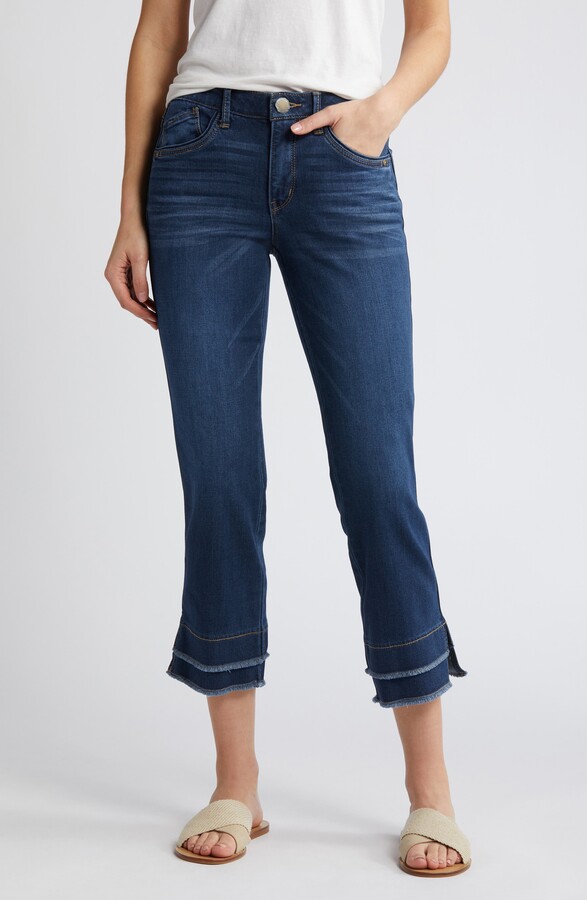 Wit & Wisdom 'Ab'Solution Double Frayed Hem High Waist Kick Flare Jeans