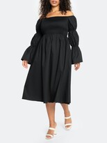 Thumbnail for your product : ELOQUII Off The Shoulder Puff Sleeve Dress