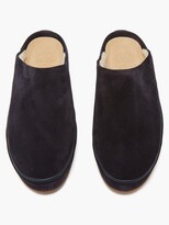 Thumbnail for your product : Mulo - Shearling-lined Suede Slippers - Navy