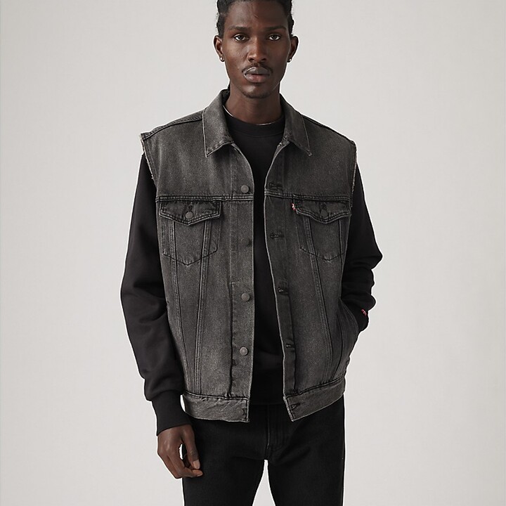 Levi's Relaxed Fit Trucker Jacket Vest - Men's - Night Owl