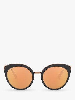 Oakley OO9434 Women's Top Knot Polarised Oval Sunglasses, Velvet Black/Mirror Yellow