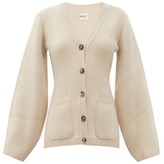 Thumbnail for your product : KHAITE Lucy Flared-sleeve V-neck Cashmere Cardigan - Cream