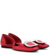 Thumbnail for your product : Roger Vivier Crystal-embellished satin ballerinas
