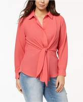Thumbnail for your product : INC International Concepts Plus Size Tie-Front Tunic Shirt, Created for Macy's