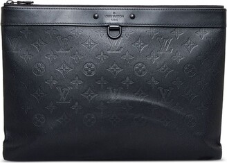 Louis Vuitton Discovery Pochette Monogram Shadow PM Black in Calf
