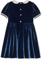 Thumbnail for your product : Gucci Children Embroidered Velvet Dress