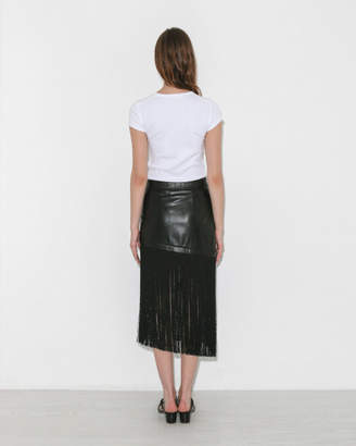 Helmut Lang Fringe Leather Mini Skirt
