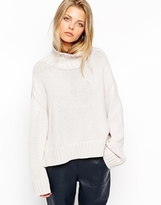 Thumbnail for your product : ASOS Chunky Jumper With Turtle Neck And Wide Sleeves - Stone