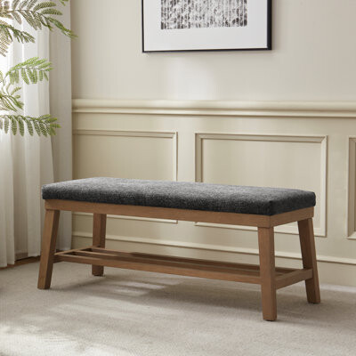 44.4" W Modern Upholstered Wooden Storage Bench