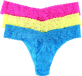 Thumbnail for your product : Hanky Panky 3-Pack Original-Rise Multicolor Lace Thongs