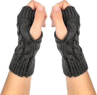 Women Fingerless Knit Gloves Women Mittens Women Arm Warmers With Thumb  Hole Mittens For Women Cold Weather