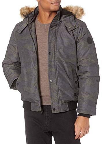 short bomber jacket with fur hood