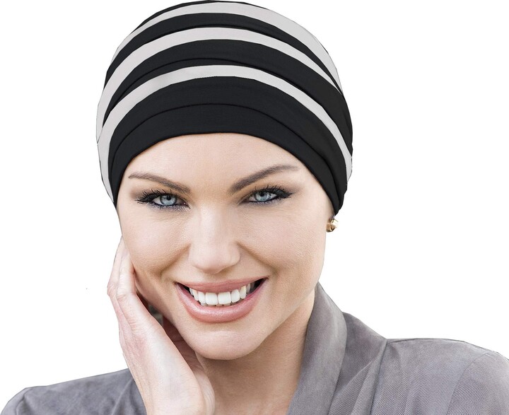 Masumi Headwear for Chemo | Ladies Cancer Headwear for Women | Turban Hat  for Hair Loss Dorna (Black & White) - ShopStyle
