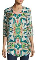 Thumbnail for your product : Johnny Was Teeteem Printed Georgette Blouse, Plus Size