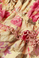 Thumbnail for your product : Zimmermann Kids - Honour Ruffled Floral-print Cotton-voile Playsuit - Yellow