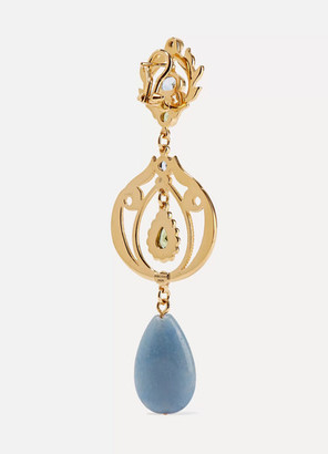 Percossi Papi - Gold-plated And Enamel Multi-stone Earrings - Blue
