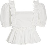 Thumbnail for your product : ENGLISH FACTORY Ruffled Cotton Poplin Top