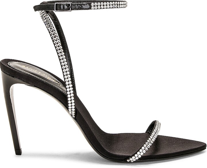 【関税&送料込】Saint Laurent Gippy 90 Lex Sandal Black With New GIPPY YSL Saint Laurent Black Patent Leather Strappy
