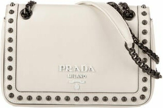 Prada Logo-Plaque Chain-Linked Shoulder Bag - ShopStyle