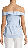 Thumbnail for your product : Bardot Sara Off-the-Shoulder Fitted Peplum Top