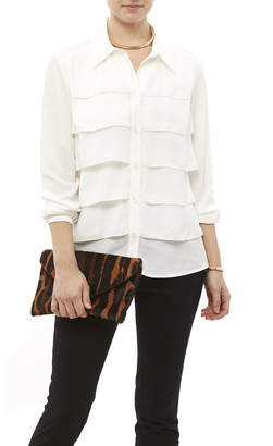 Tribal Cream Tiered Blouse