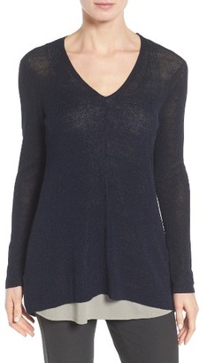 Eileen Fisher Women's Organic Linen Blend V-Neck Sweater