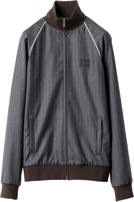 Miu Miu Zip Up Jacket in Grey - ShopStyle