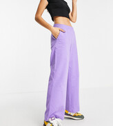Thumbnail for your product : ASOS Petite ASOS DESIGN Petite low rise straight leg jogger with pintuck in purple